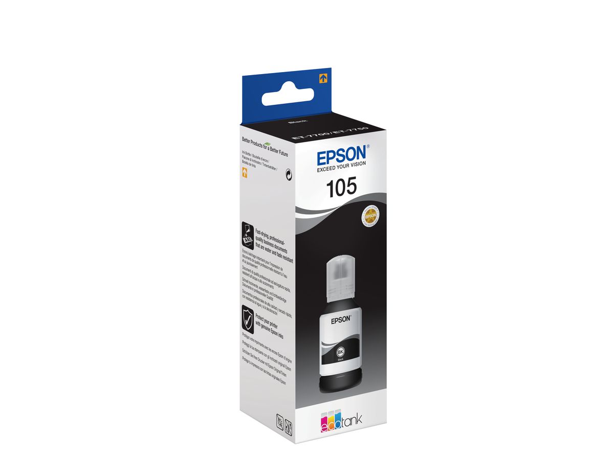 EPSON Flacone d'inchiostro 105 nero T00Q140 EcoTank ET-7700 8000 pagine (8715946643090)