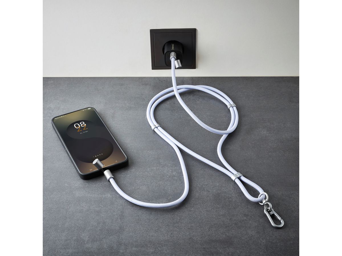 INTENSO Phone Lanyard Charg.Data Cable 7991003 2x USB-C, up to 1.65m purple (4034303037162)