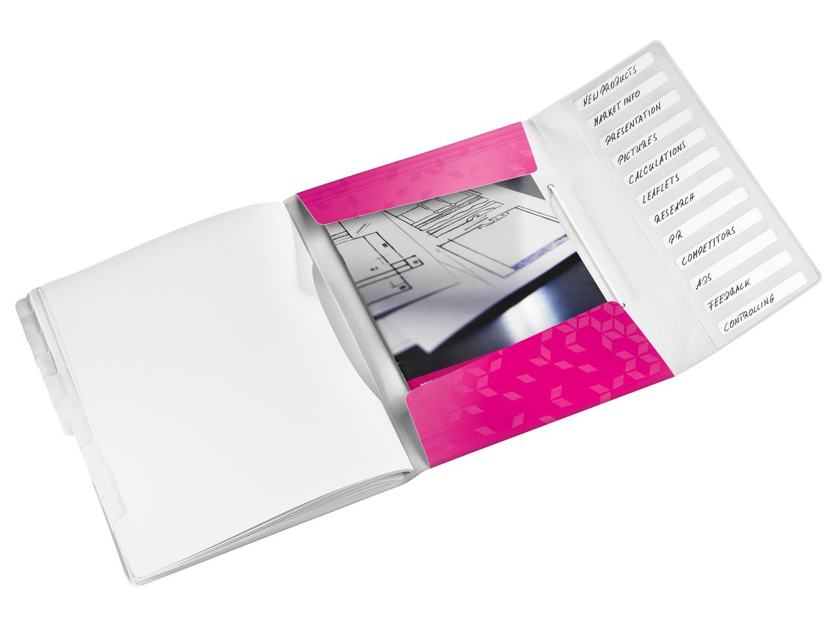 LEITZ Ordnungsmappe WOW PP A4 46340023 pink 12-teilig (4002432106271)
