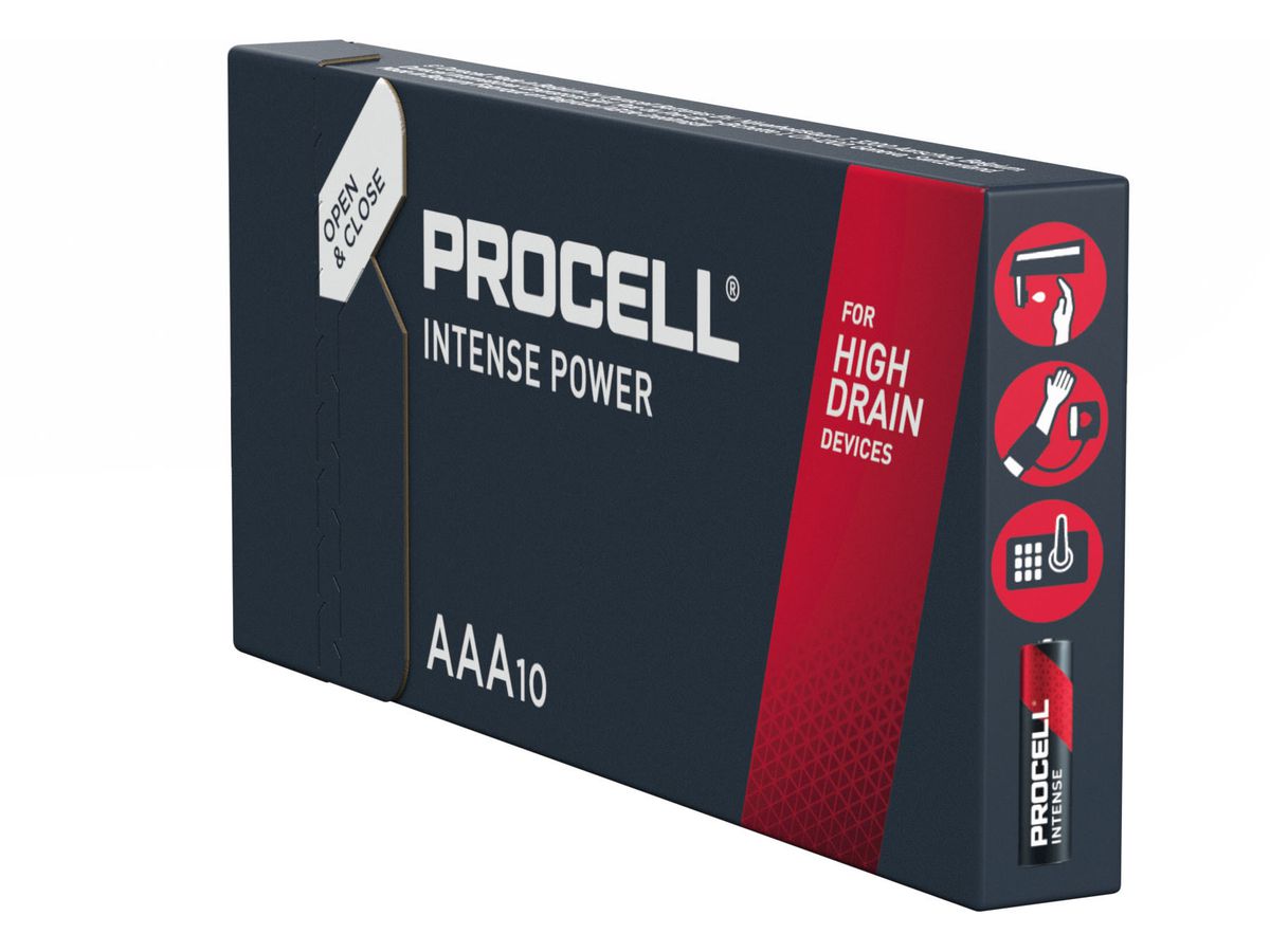 DURACELL Batterie PROCELL 1236mAh PC2400 AAA, LR03, 1.5V 10 Stück (5000394136939)
