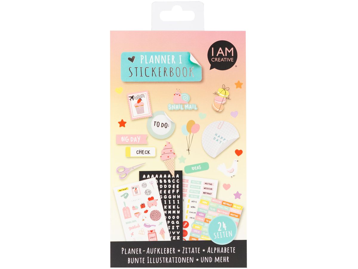 I AM CREATIVE Stickerbook Planner 12x23cm 4087.581 24 Blatt (7611983249916)
