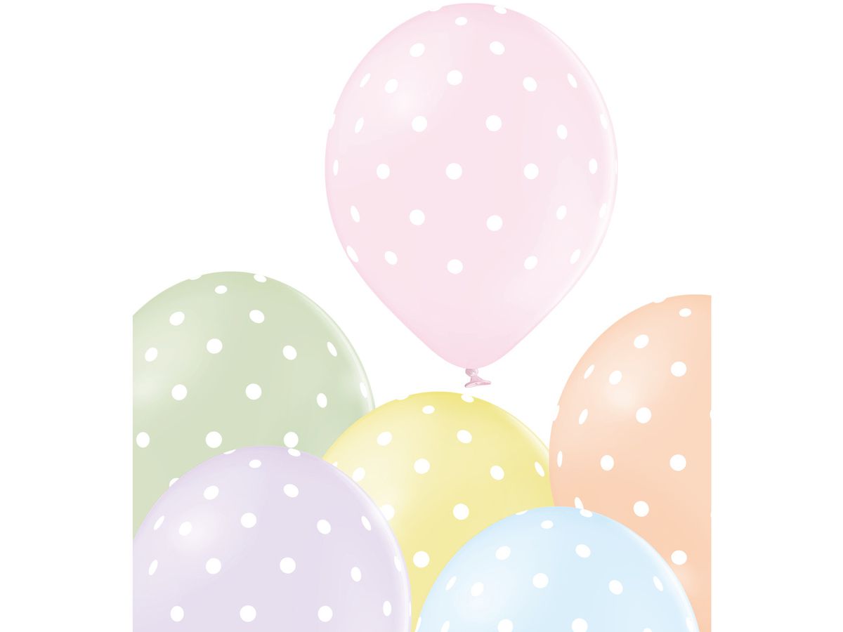 I AM CREATIVE Palloncini piccoli punti 27cm 1000-1056 pastello 6 pezzi (7611983246823)