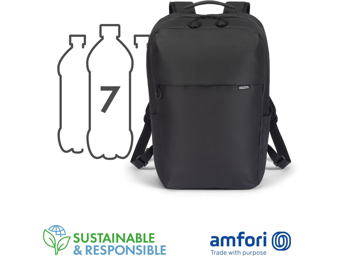 DICOTA Backpack COMMUTER D32115-RPET 13-16 inch Black (7640239422131)