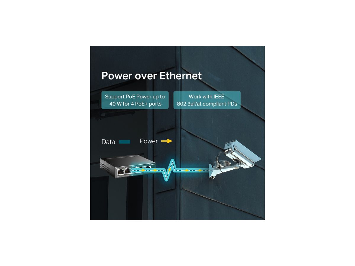 TP-LINK 5-Port Desktop Switch TL-SG1005LP with 4-Port PoE+ (6935364052720)