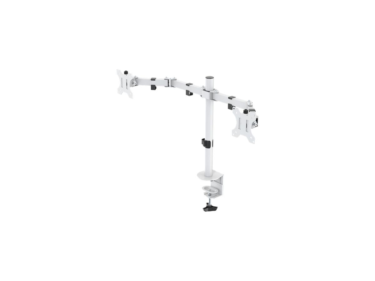 DELTACO Dual monitor desk arm GAM-040-W 13-32 inch screens White (7333048056542)