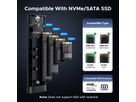UGREEN SATA SSD Enclosure, M.2 NVMe 55150 1x USB C, Space Gray (6941876251506)