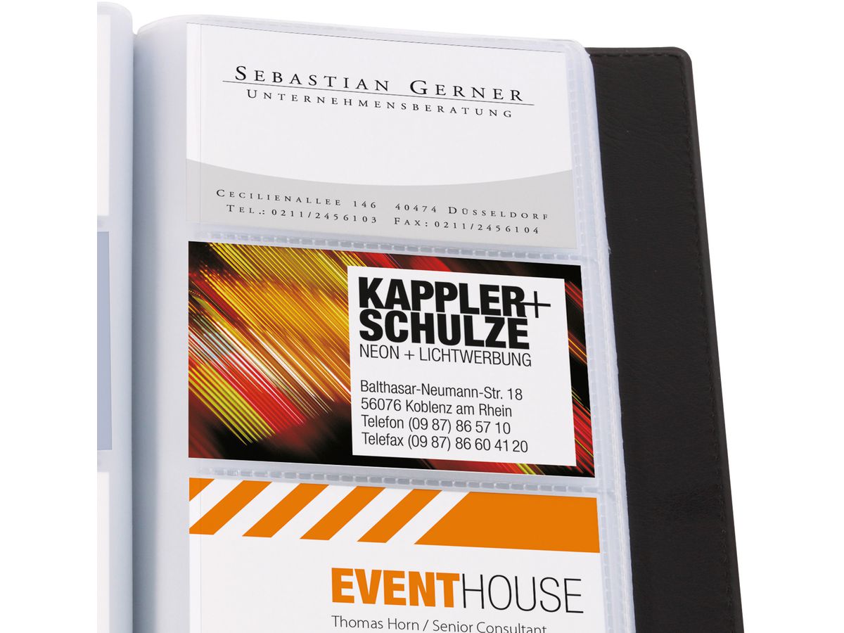 SIGEL Visitenkarten-Mappe,Lederop. VZ172 schwarz,matt,192 ST. (4004360833670)