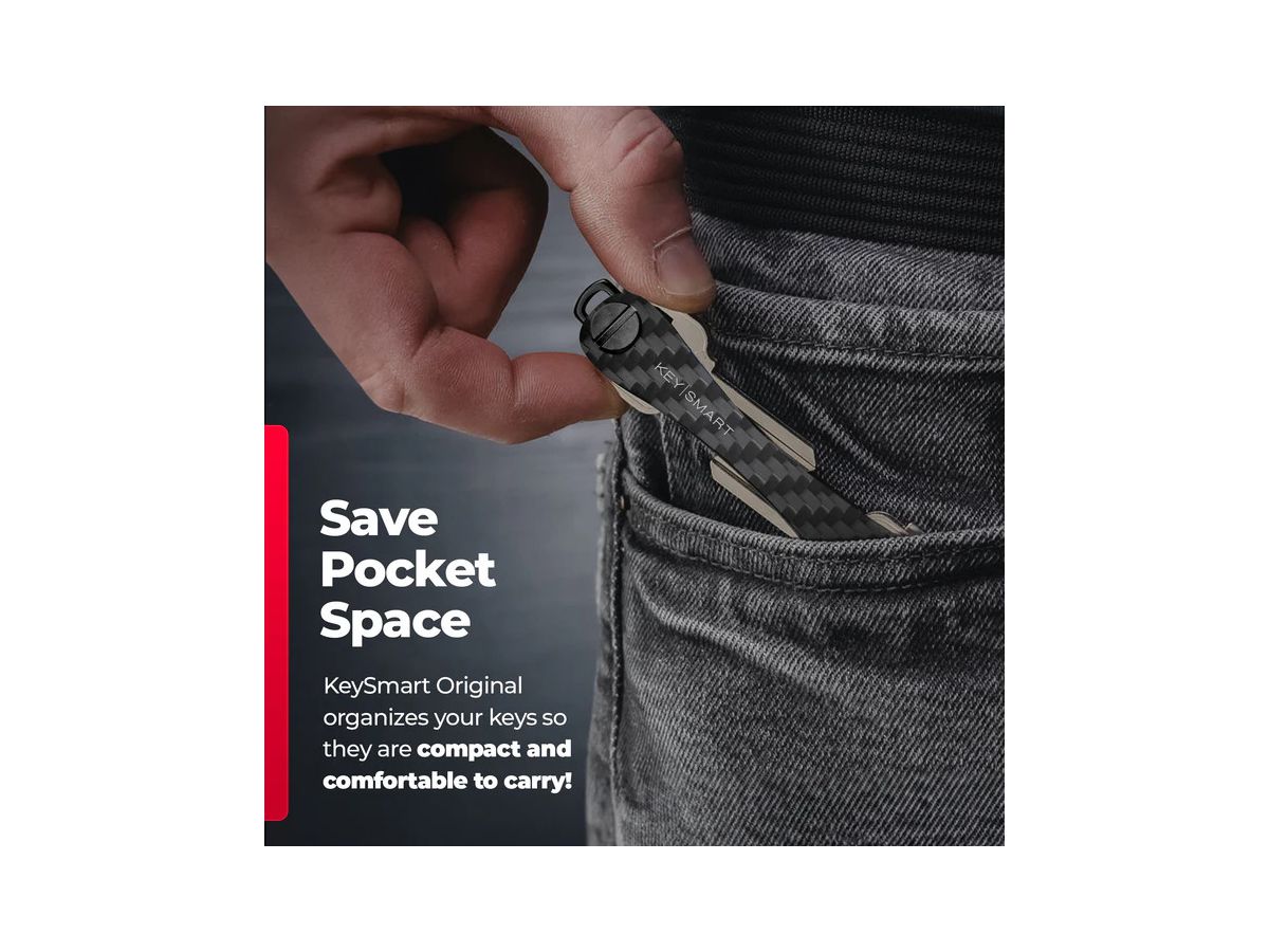 KEYSMART Original Key Holder KS019-CF3K Carbon Fiber 3K 14 Keys (0810024054237)