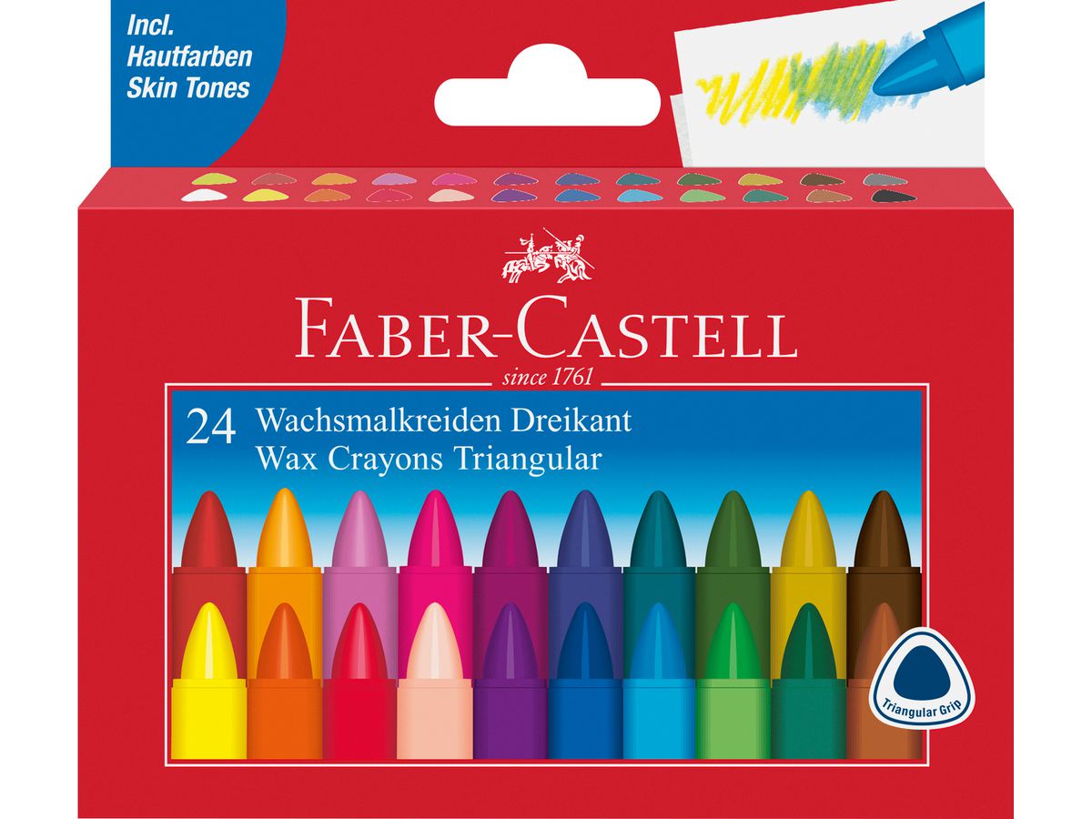 FABER-CASTELL Gessetto a cera 120024 24 pezzi, multicolor (4005401200246)