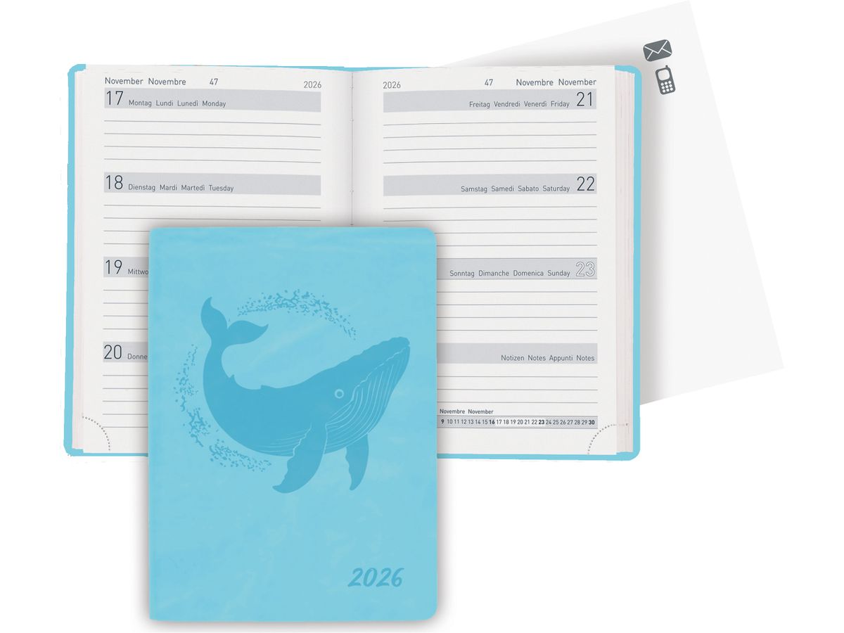 BIELLA Agenda Memento 2026 825715060026U 1S/2P blulight ML 10.1x14.2cm (7611365525850)