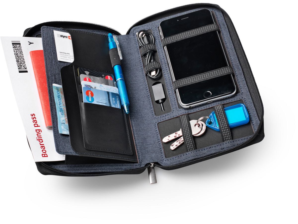 DUFCO Cartella con Powerbank 48-2007.000 4000 mAH, jeans (7612176079778)