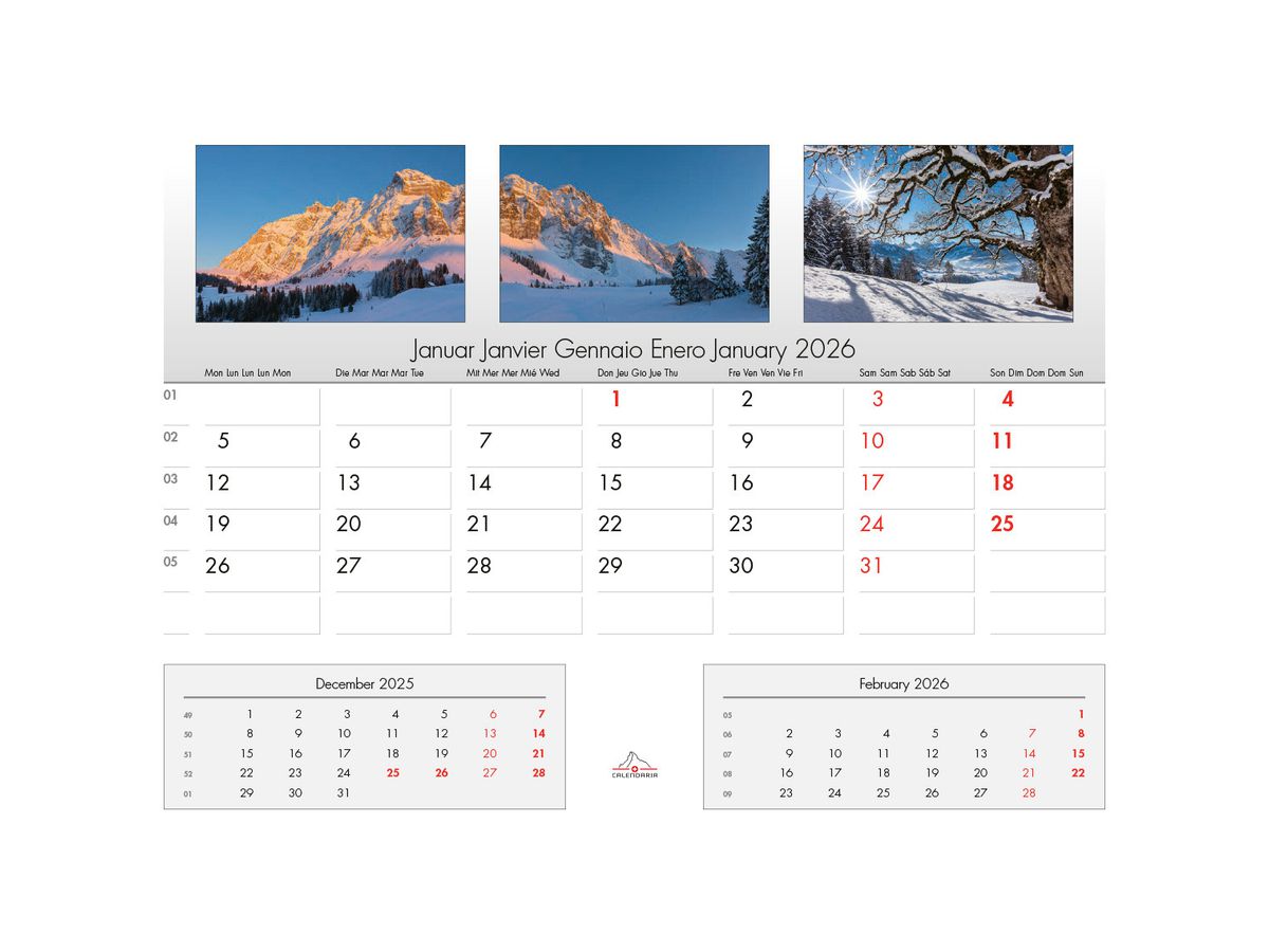 CALENDARIA Bildkalender 2026 9783036205144 Swiss Mix ML 31.5x23cm (9783036205144)