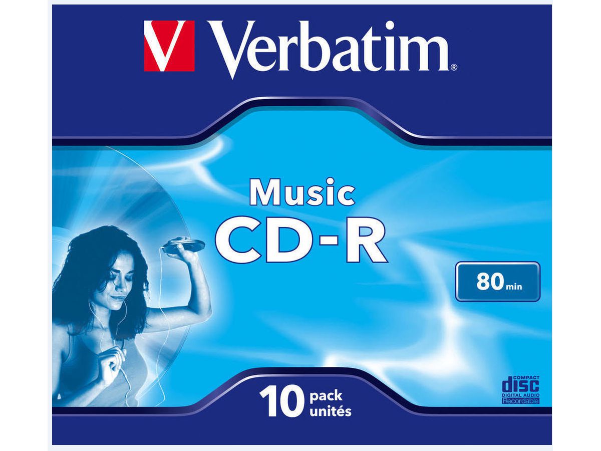 VERBATIM CD-R Jewel 80MIN/700MB 43365 52x Audio 10 Pcs ()