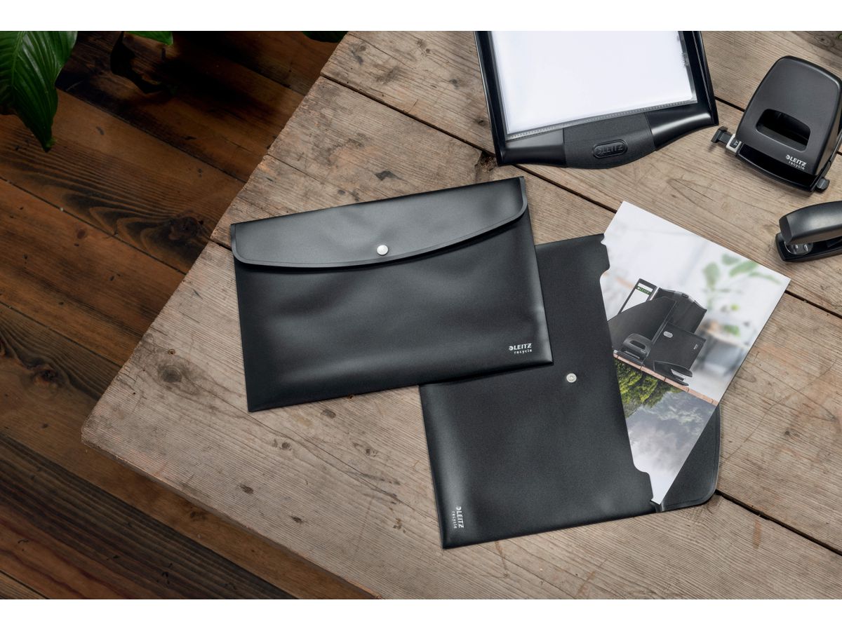 LEITZ Pochettes à élast. Recycle A4 4678-00-95 noir, PP (4002432128013)