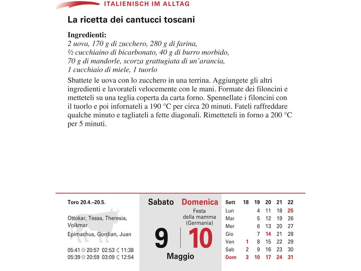 HARENBERG Abreisskalender 2026 2111000+26 Italienisch DE, IT 12.5x16cm (9783840035852)
