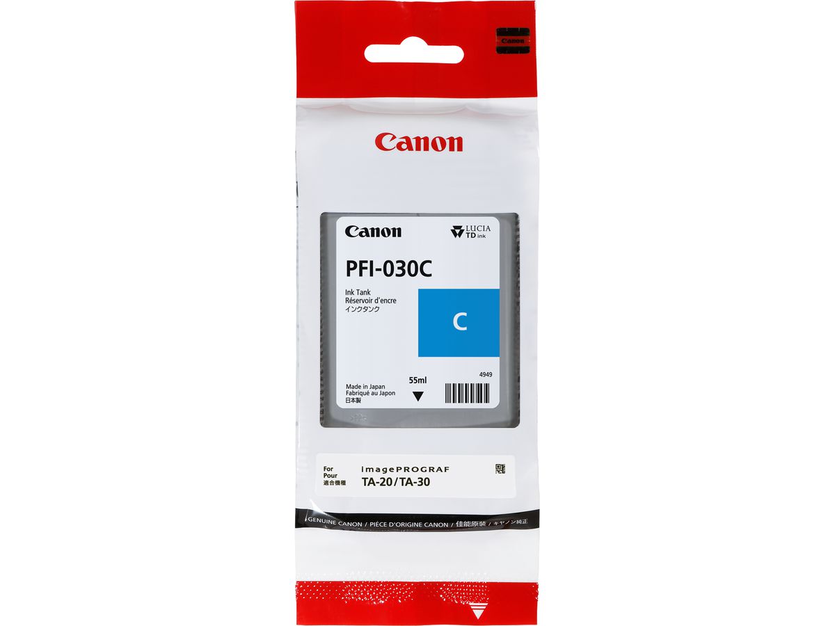 CANON Cartouche d'encre cyan PFI030C iPF TX-20 55ml (4549292132939)