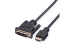ROLINE DVI-HDMI Kabel (18+1) 11.04.5522 Black, ST/ST, 2m (7611990158287)