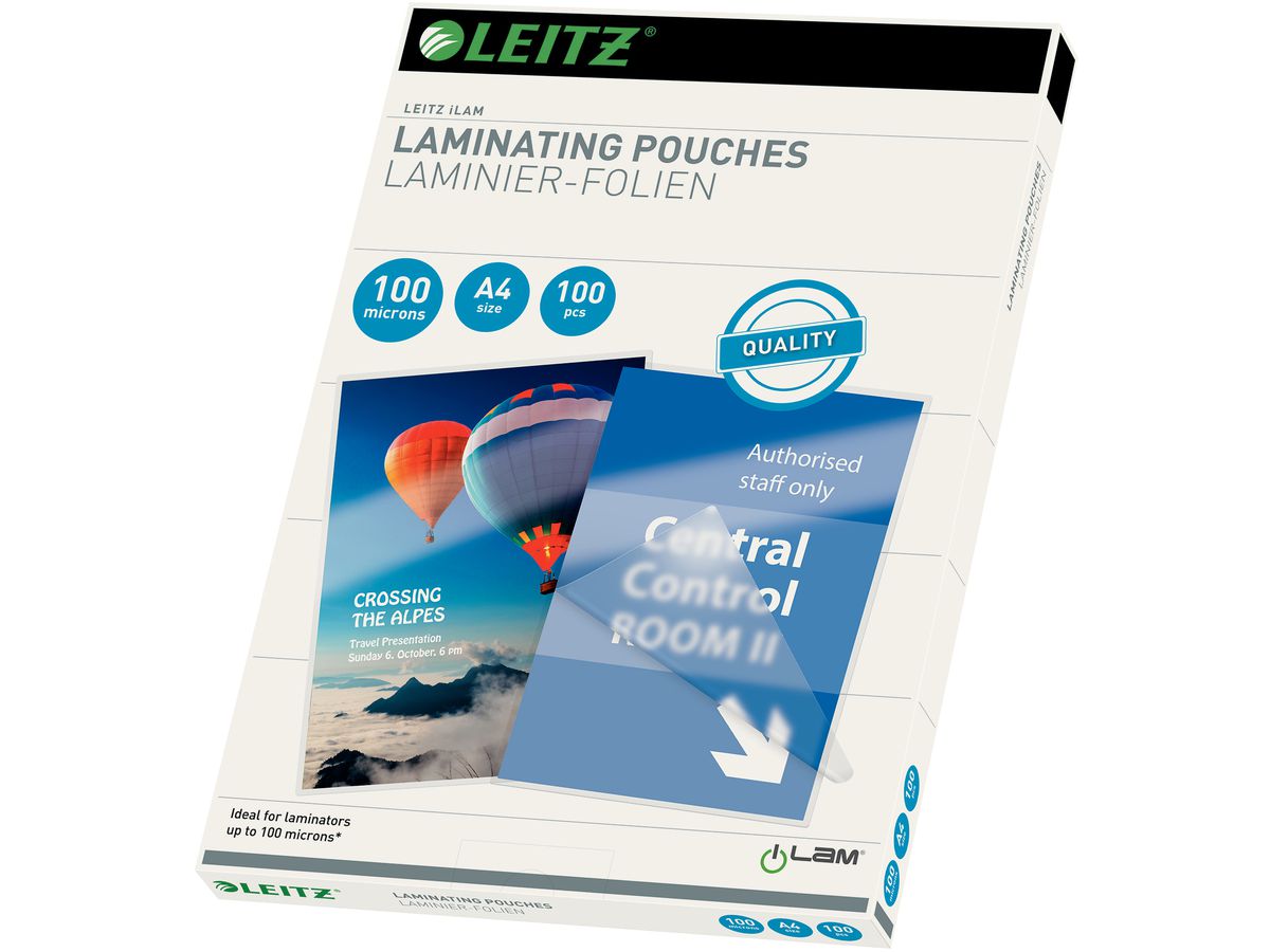 LEITZ Laminiertasche A4 33826 glanz, 100my 100 Stk (5411313338264)