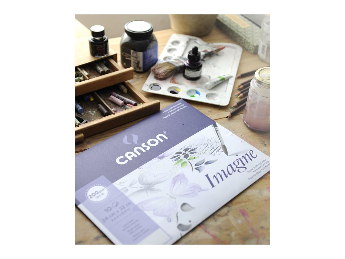 CANSON Blocs de papier dessin A3 200006007 200g, blanc 50 feuilles (3148950060075)