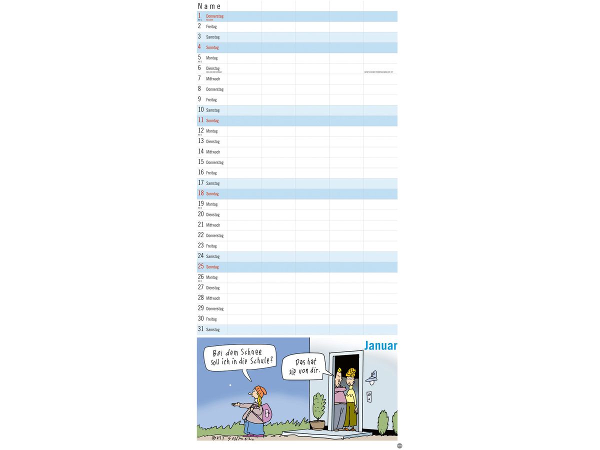 HEYE Familienplaner Butschkow 2026 1588+26 1M/1S DE 5 Spalten 21x45cm (9783756409693)