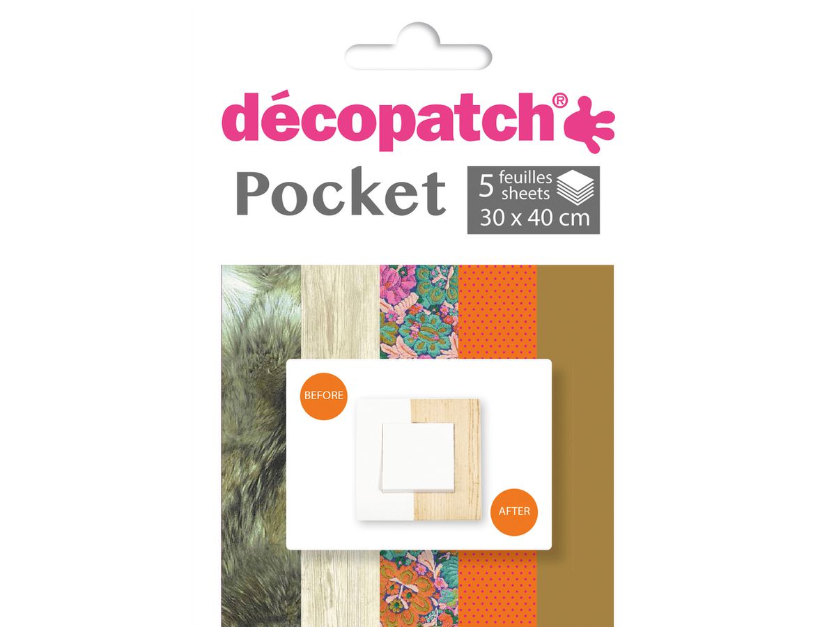 DECOPATCH Carta Pocket Nr. 10 DP010O 5 fogli di 30x40 cm (3609510240103)