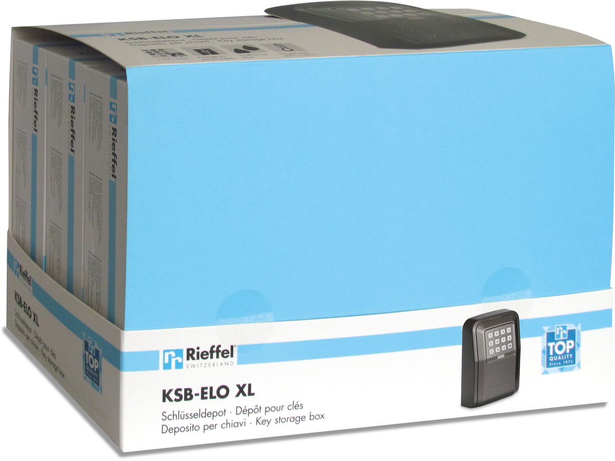 RIEFFEL SWITZERLAND Dépôt de clé 10.5x14.5x55cm KSB-ELO XL avec serrure électronique gris (7640115311566)