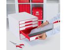 LEITZ Cassetti portadoc. WOW Cub A4 5214-20-26 bianco/rosso, 5 cassetti (4002432135189)
