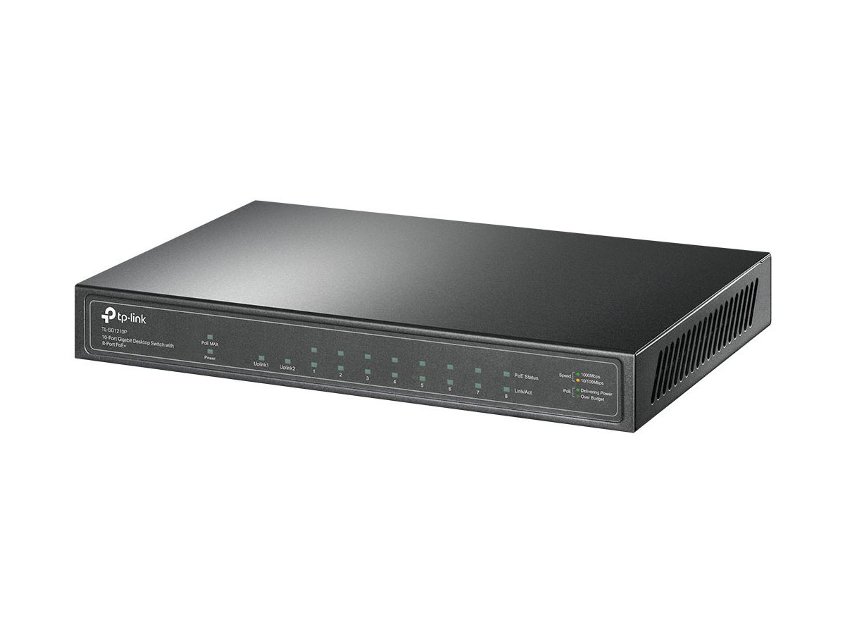 TP-LINK 10Port Gigabit Desktop Switch TL-SG1210PP with 6-Port PoE+ (4895252500349)