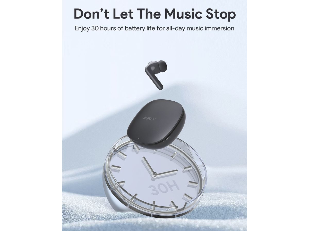 AUKEY Move Portable Earbuds EP-B2 GR TWS, Hybrid ANC Grey (0689323788637)