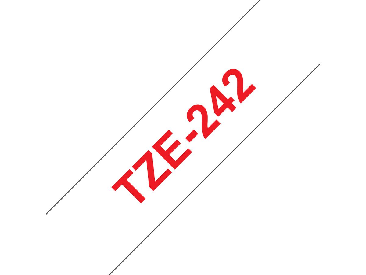 PTOUCH Ruban, laminé rouge/blanc TZe-242 PT-2450DX 18 mm (4977766685351)