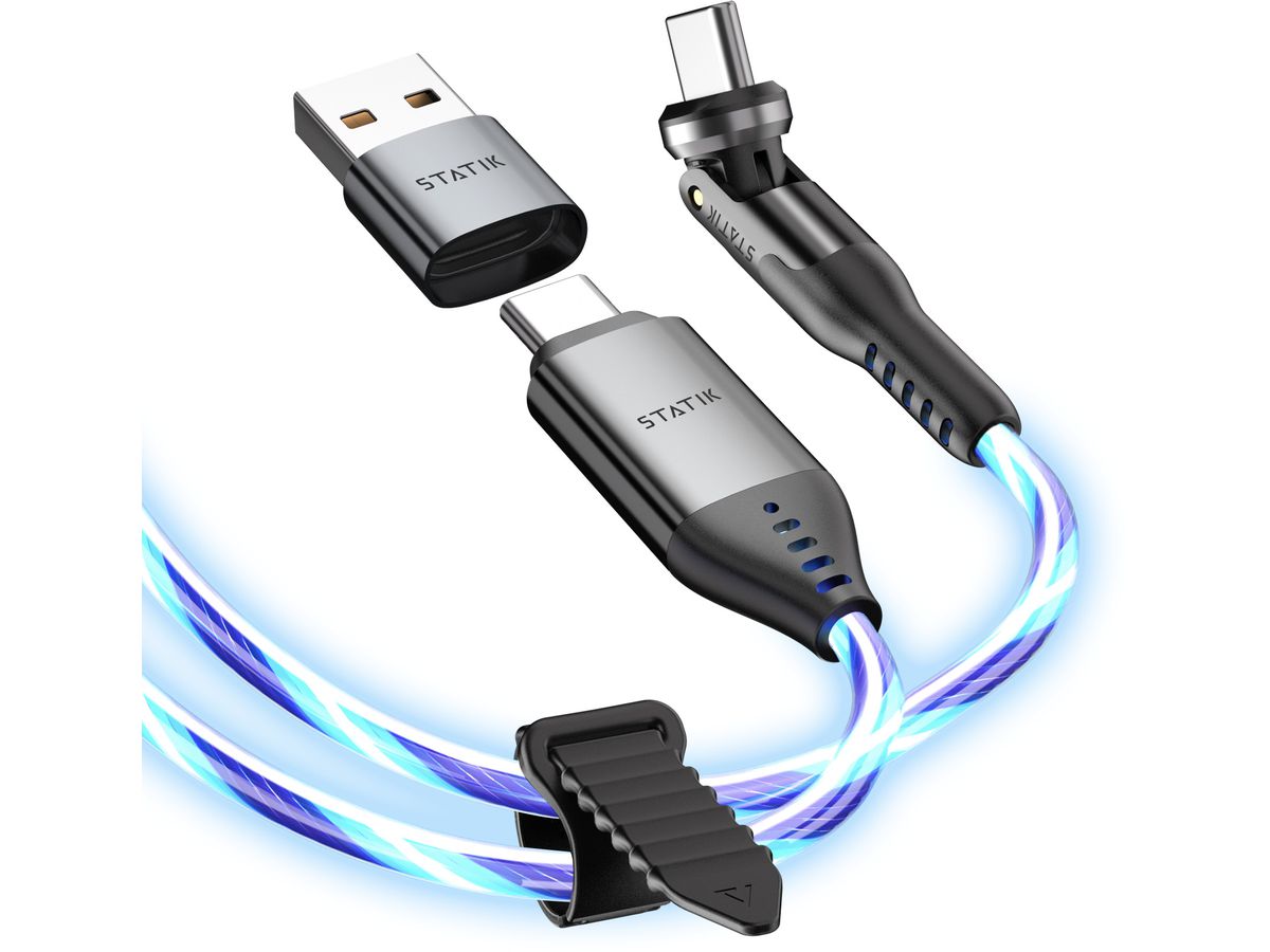STATIK PowerPivot Pro, Glowing LED PUP-0465-6FT-CC USB-C to C, 2m 100W (0810024055616)
