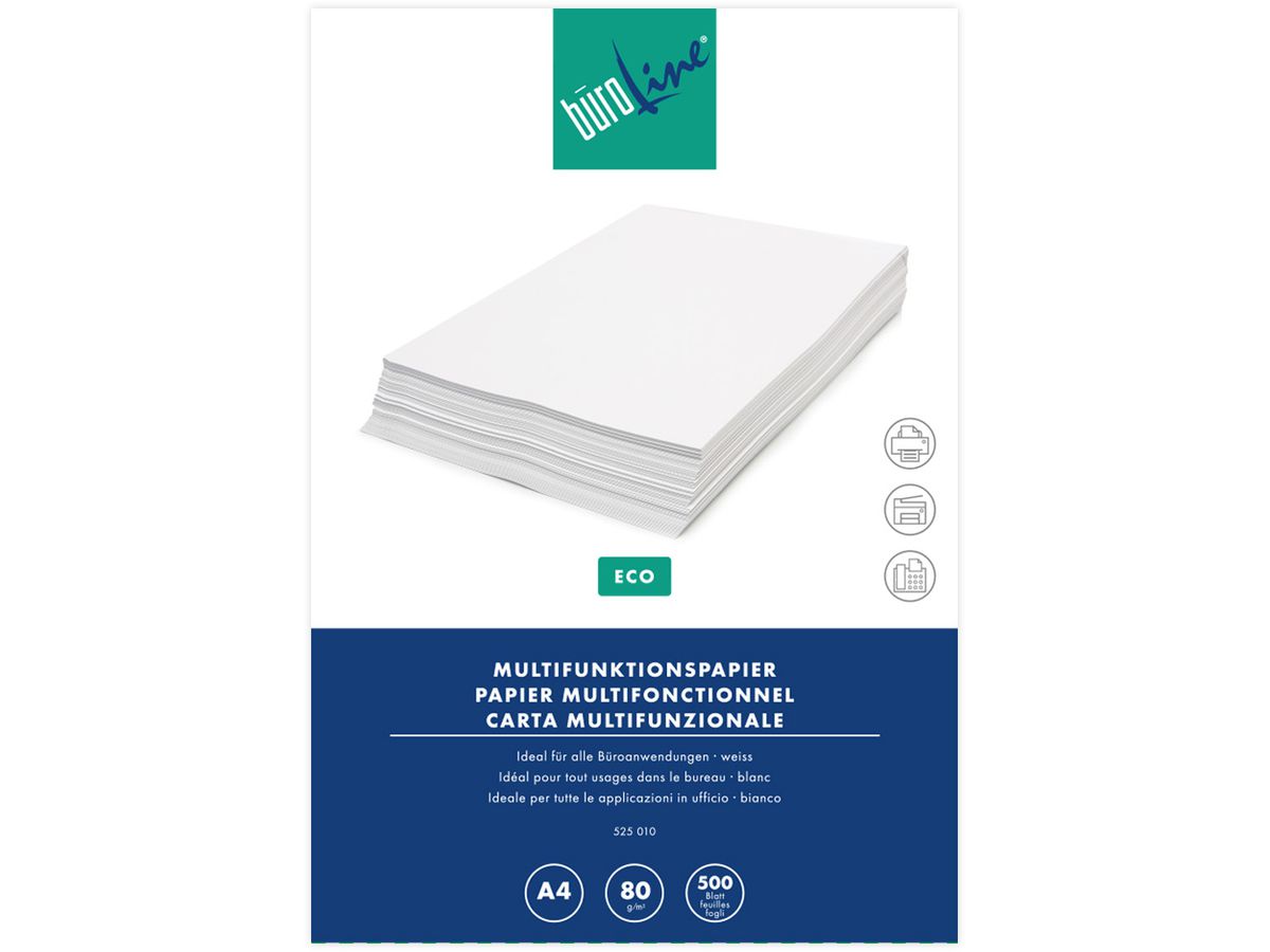 BÜROLINE Papier à photocopier Eco A4 88342484 80g, blanc 500 feuilles (9003974431062)