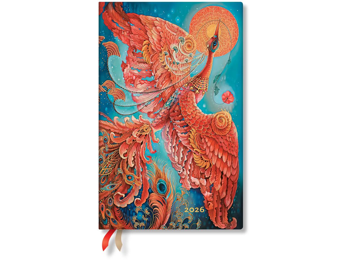 PAPERBLANKS Agenda Feuervogel 2026 FD0688-7 1S/2P HOR Maxi SC AL 13.5x21cm (9780349706887)