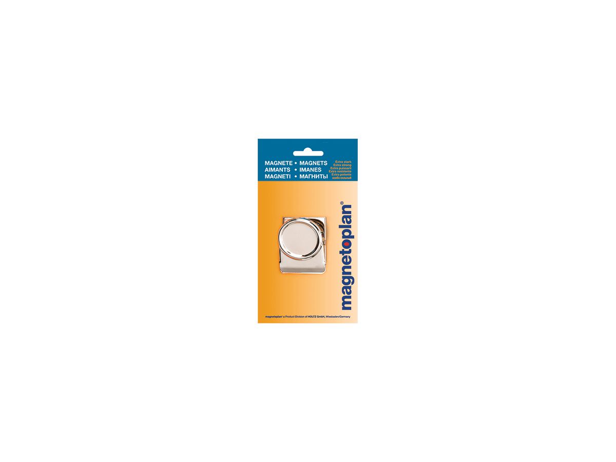 MAGNETOPLAN Calamita Clip argento 16669 grande, 52mm (4013695028422)