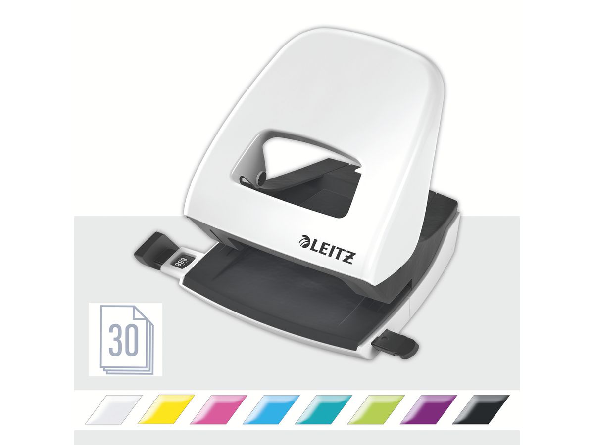 LEITZ Bucatrice/Cucitrice WOW 5095 5095-10-01 bianco, Bundle 30 fogli (4002432396276)