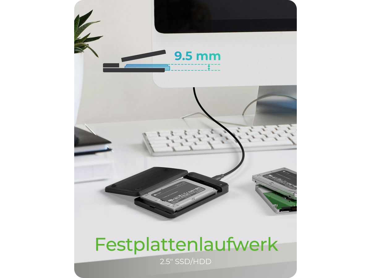 ICY BOX Ext. 2,5 Inch Enclosure IB-201T-CU31 Combo cable USB-C/A (4250078174226)