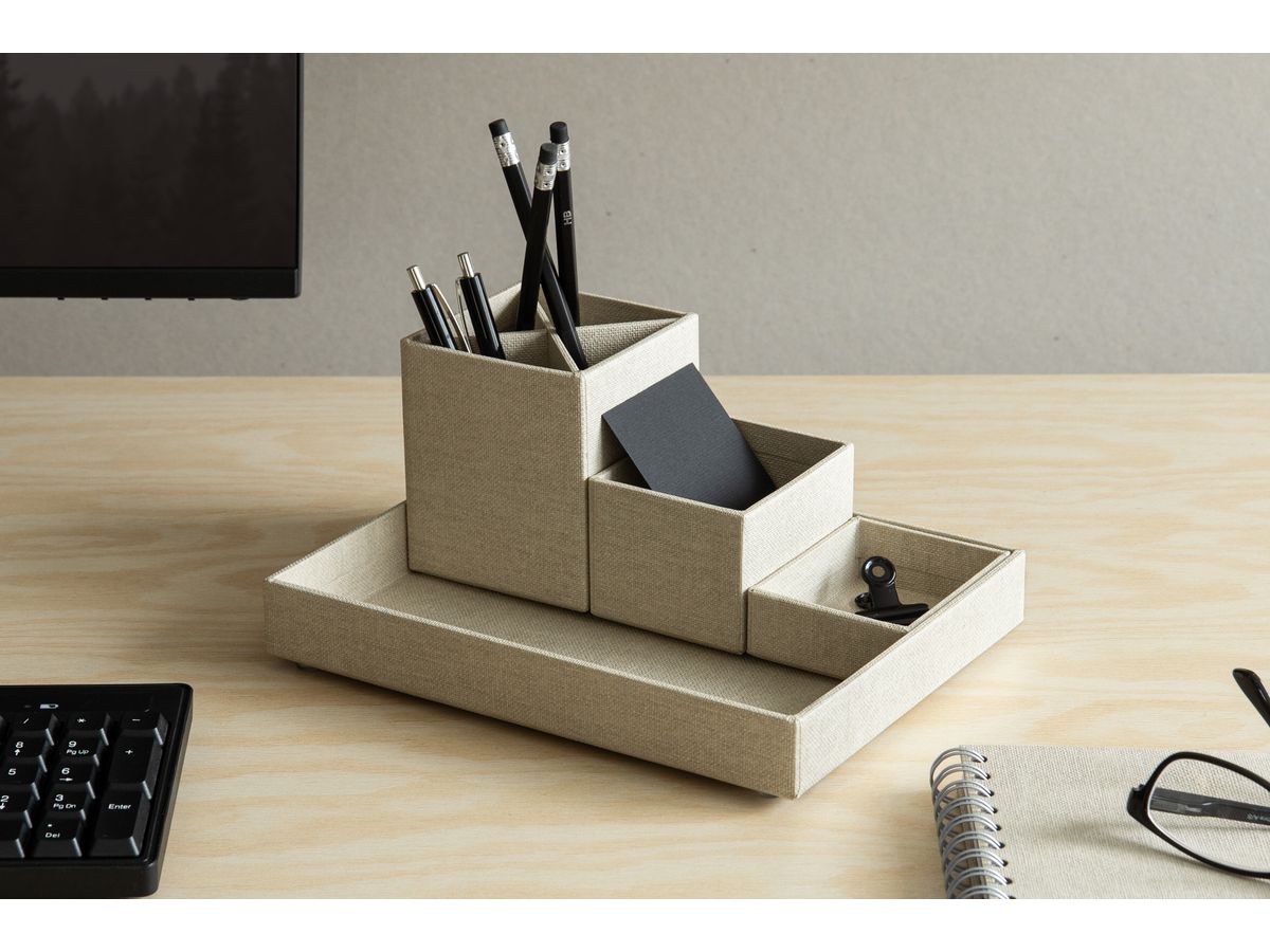 BIGSO BOX OF SWEDEN Portapenne Set Lena 7974C5501 in lino, 4 pezzi, beige (7330061797520)