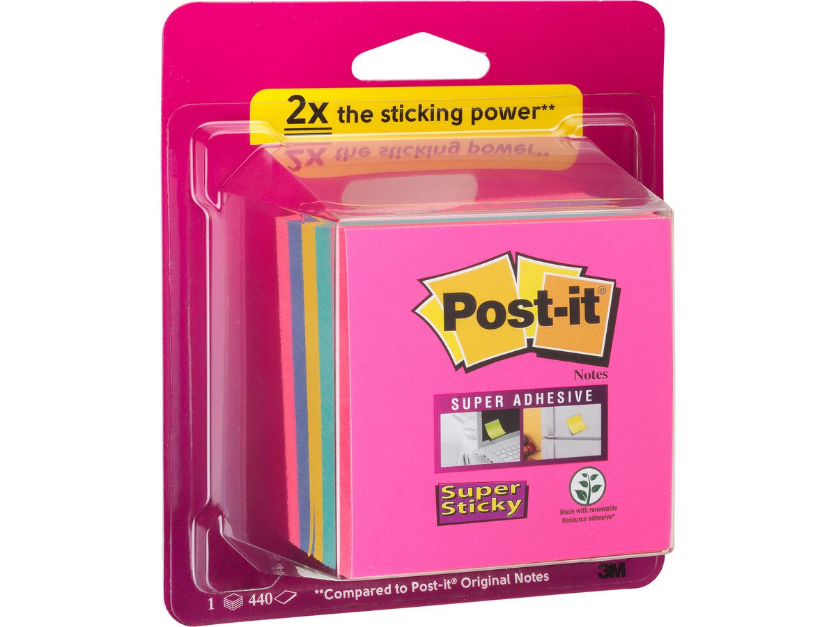 POST-IT Cube Super Sticky 76x76mm 2028SSRBWC multicolor 440 fogli (4054596278066)