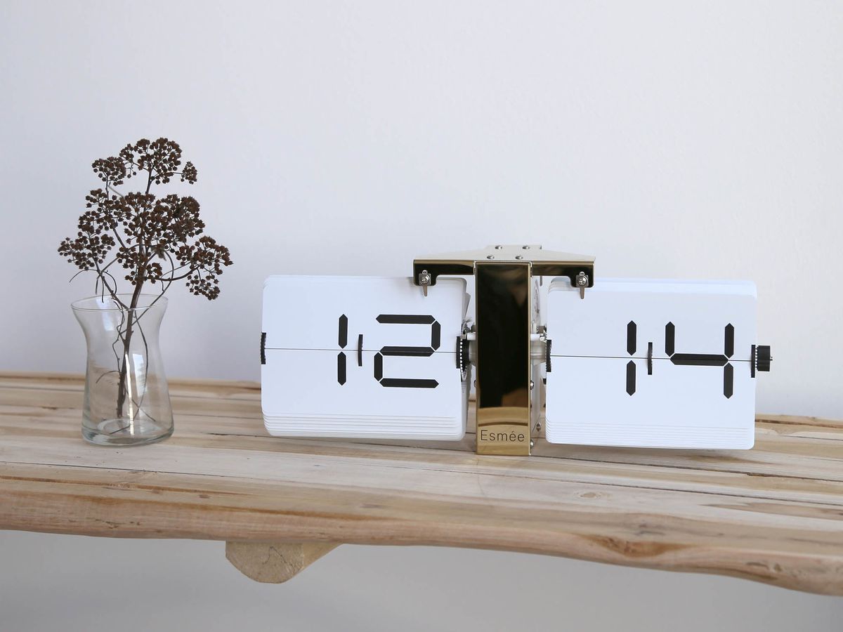 ESMEE Orologio a parete Flip Clock 240.006.02 oro (7611983195442)