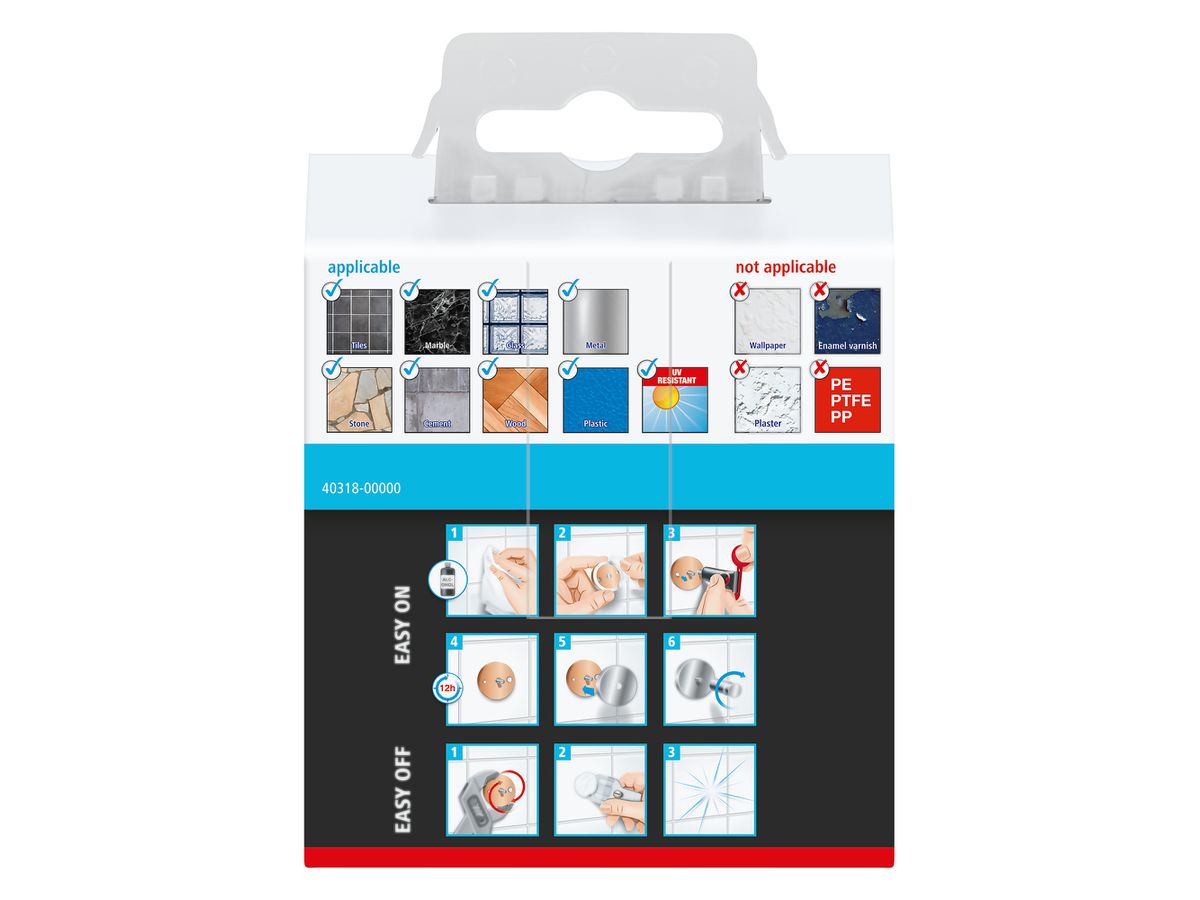 TESA Smooz Handtuchhaken 40318-00000 chrome, selbstklebend (4042448448347)