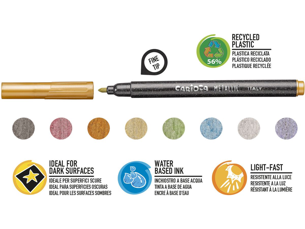 CARIOCA Fasermaler Fein 43162 Metallic E-8 (8003511431624)