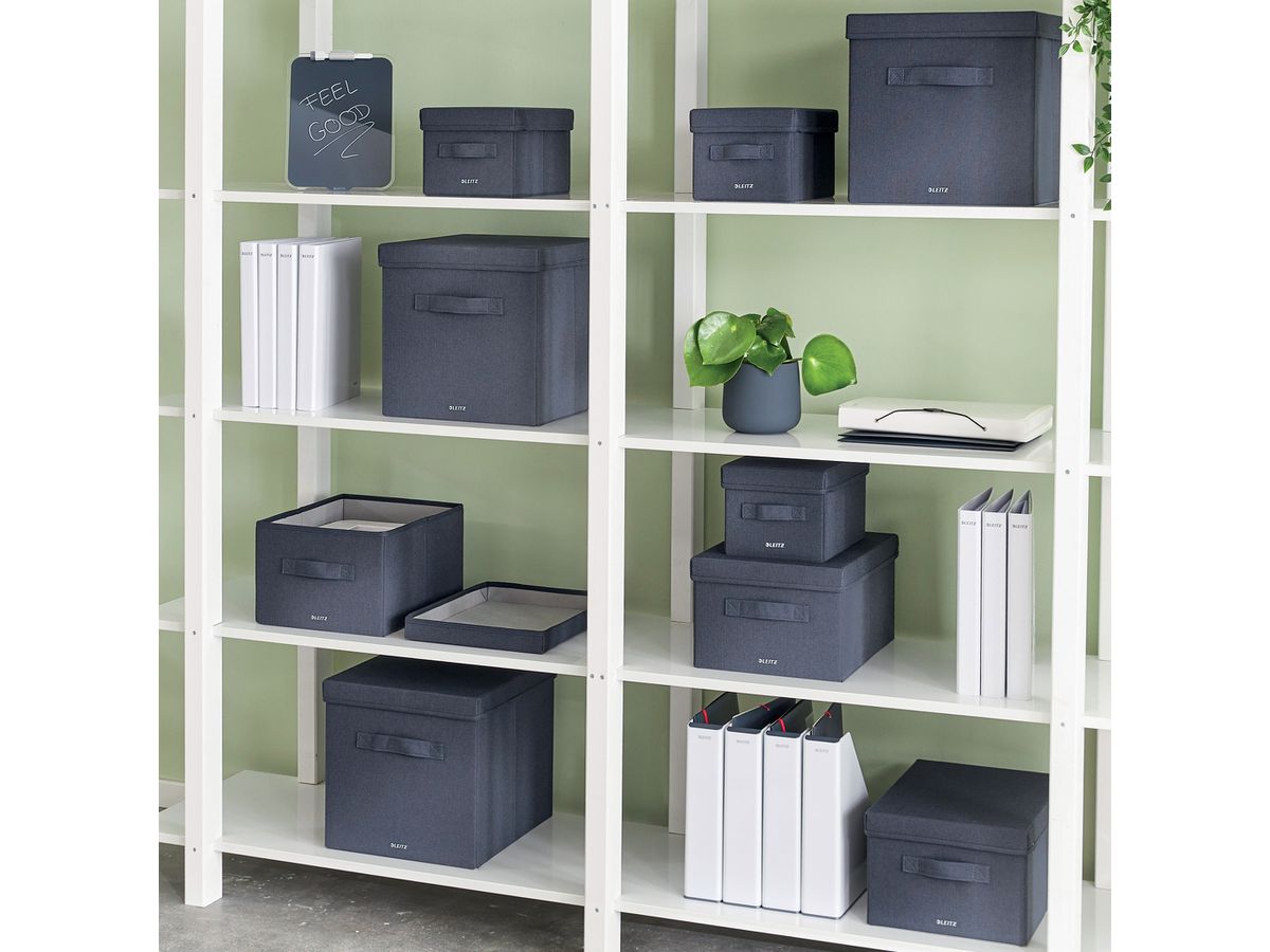 LEITZ Aufbewahrungsbox mit Deckel 6144-00-89 samtgrau 2 Stk. 28.5x20.3x38cm (4002432134632)