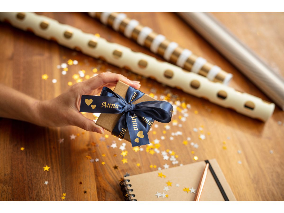 PTOUCH Nastro blu scu./oro TZE-RN54 Sistemi Tze 24mm (4977766801980)