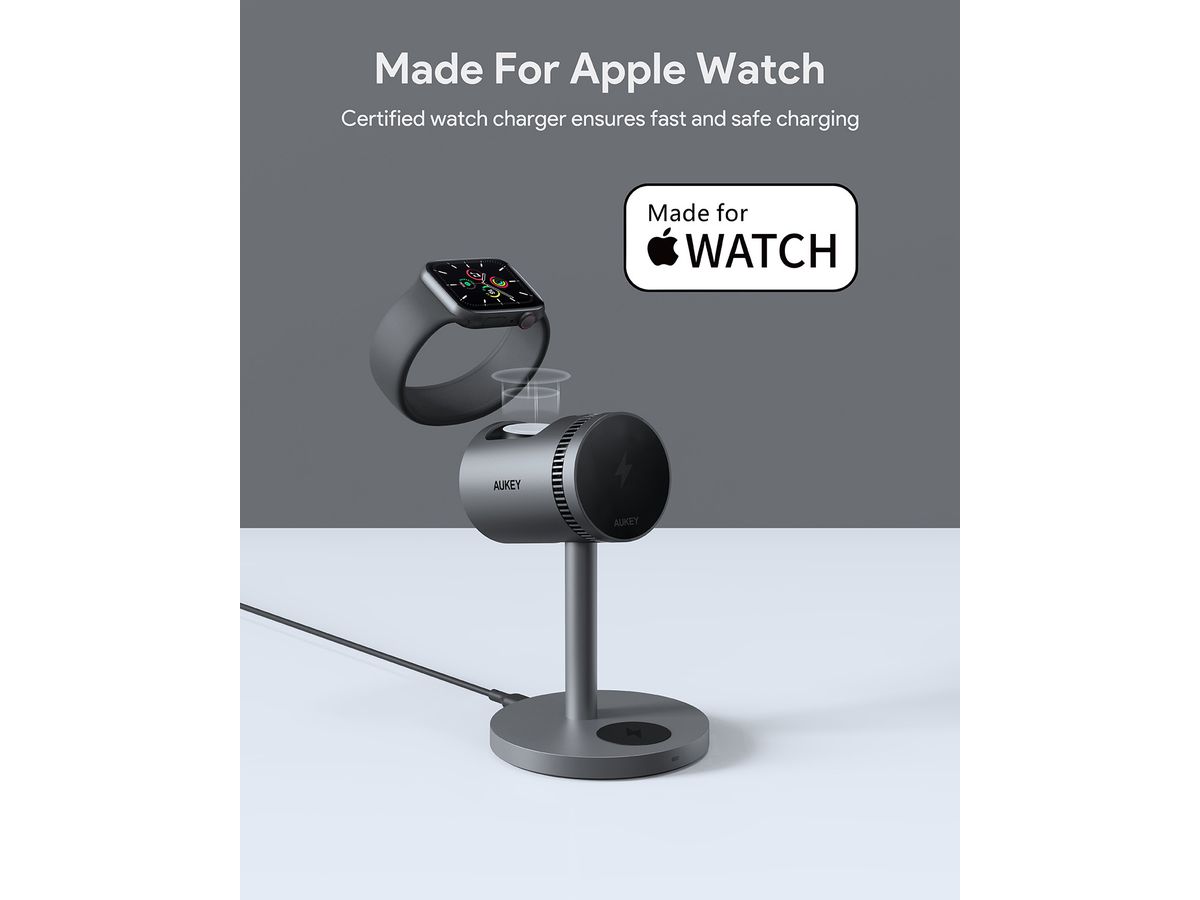 AUKEY MagFusion 3-IN-1 Pro LC-MC311A Wireless Charger 15W, Black (0689323788163)