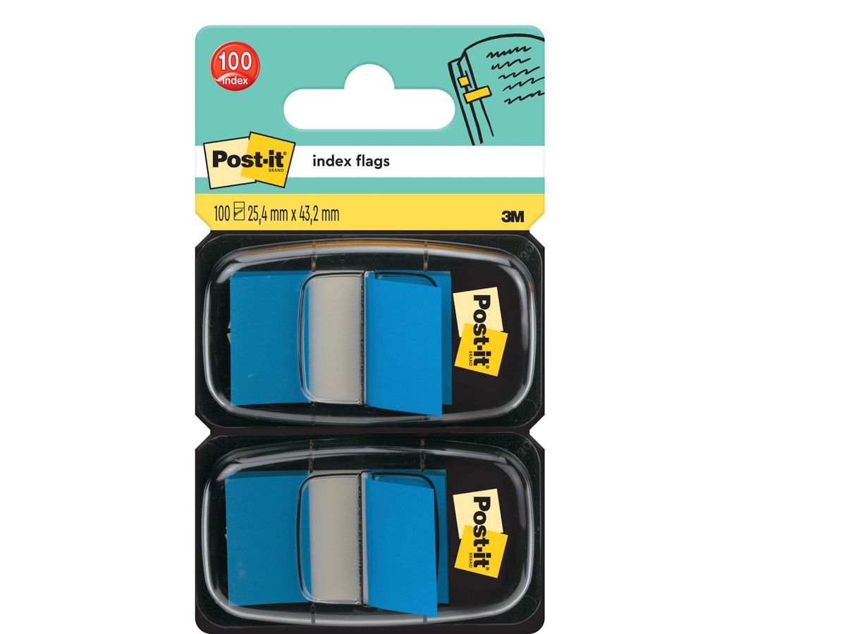 POST-IT Index 2er Set 25,4x43,2mm 680-B2 blau 2x50 Stück (0051141920603)
