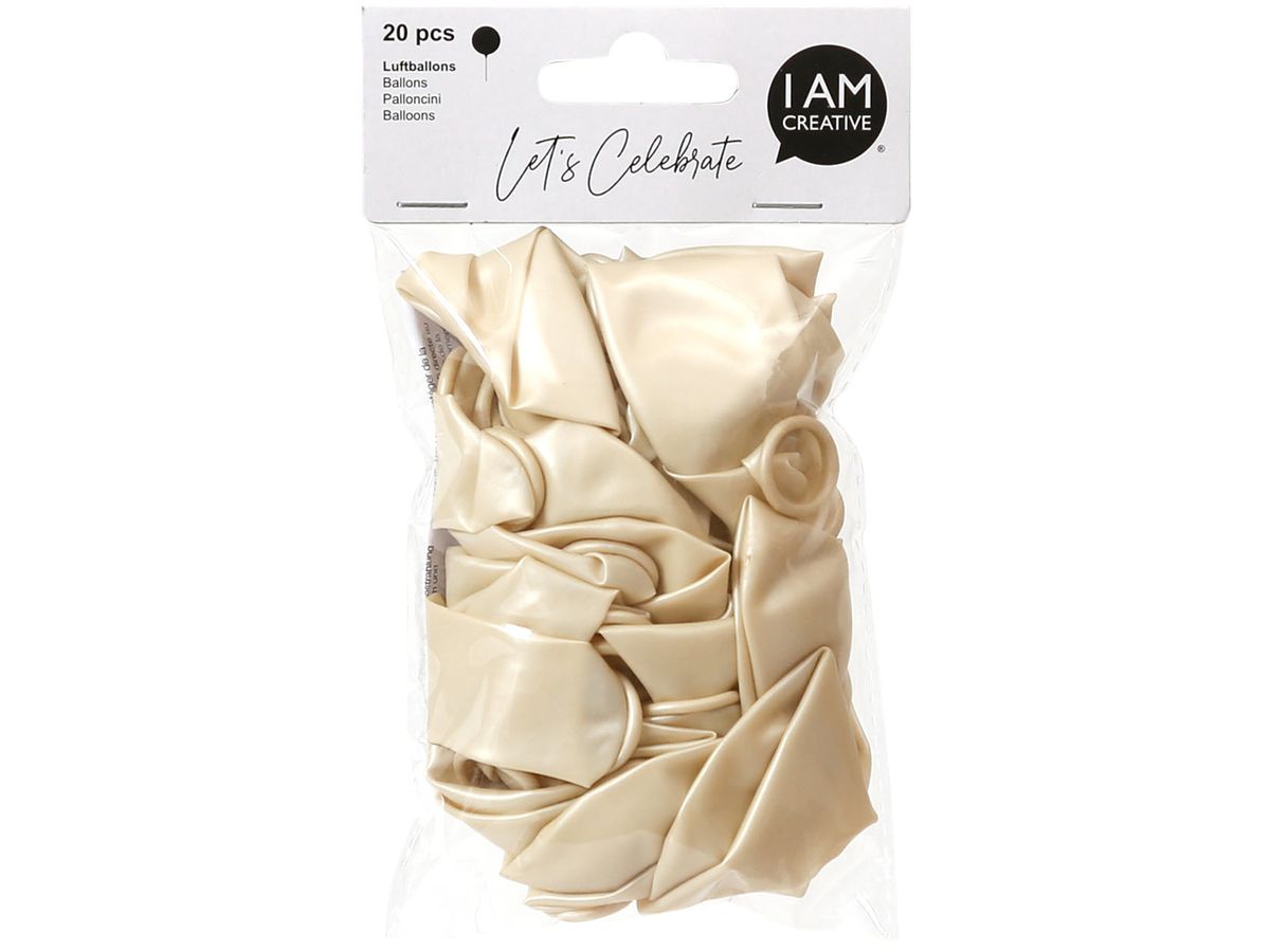 I AM CREATIVE Ballons, crème, métallique 6010.72 20 pcs. (7611983208197)