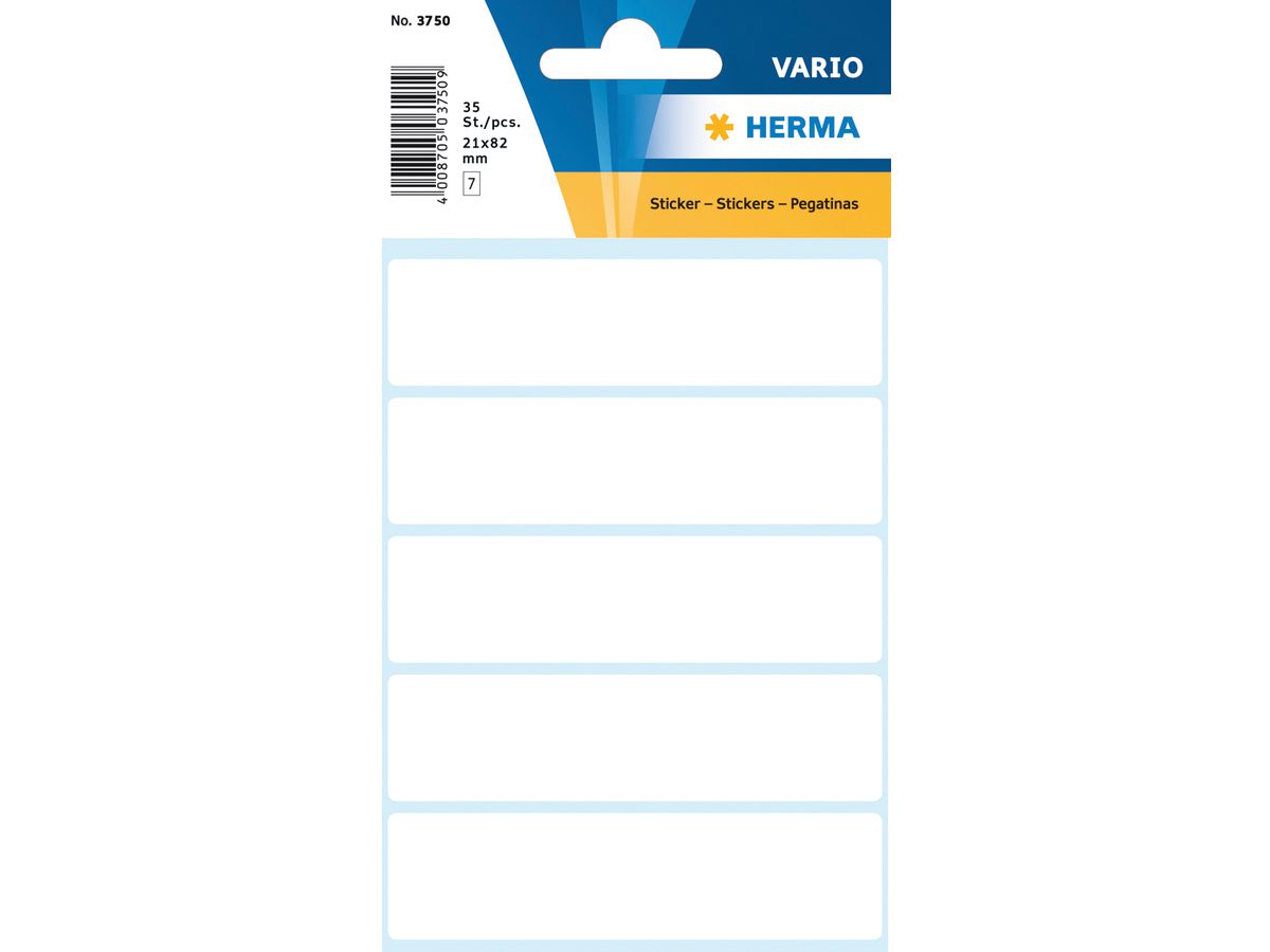 HERMA Etichette 21x82mm 3750 bianco 35 pezzi (4008705037501)