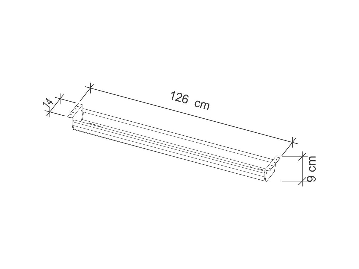 APOLLO Kabelwanne 126cm VK16/G graphit, für 160cm Tische (4032062189399)