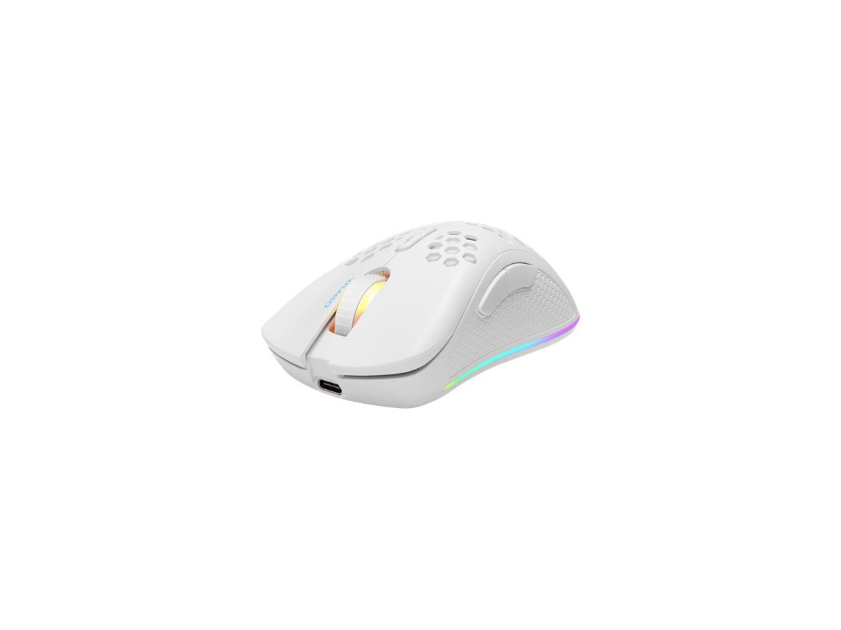 DELTACO Lightweight Gaming Mouse,RGB GAM-120-W Wireless, White, WM80 (7333048050618)