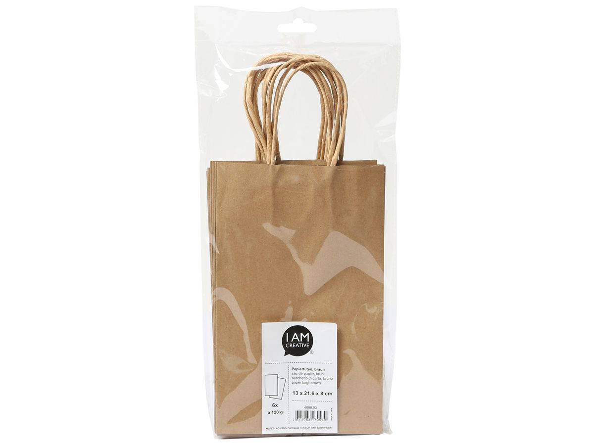 I AM CREATIVE Sac en papier 4088.03 13x21.6x8cm, 6 pcs. (7611983170579)